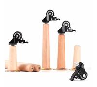 Juego de 4 patas cónicas de madera maciza para muebles con ruedas de 35 cm, ideal para sofá, mesita de noche, mesa de café y soporte de armario, y elegantes patas de repuesto