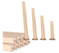 Juego de 4 patas cónicas de madera maciza para muebles de 30 a 70 cm, patas ajustables para mesa de comedor y sofá con protectores de suelo de goma, perfectas para soporte de armarios y muebles