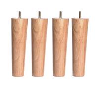 Juego de 4 patas cónicas de madera maciza para muebles, patas de repuesto para sofá de madera de caucho, patas de sillón y armario de 60 cm, con almohadillas antideslizantes de rosca M8 para una mayor