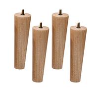 Juego de 4 patas cónicas de madera para sofá, mesa de café, armario y silla, varilla roscada M8/M10 (8 mm, 60 cm)