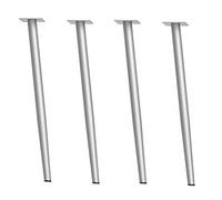 Juego de 4 patas cónicas de metal plateado de 100 cm de alto, diseño en ángulo para mesitas de noche, sofás, mesas de café o muebles de comedor, elegantes y duraderas
