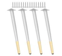 Juego de 4 patas de escritorio ajustables de metal de 8 a 39 pulgadas, patas de repuesto cónicas para sofá, mesa de comedor, armario y otomana (oro blanco de 25 cm) y elegante