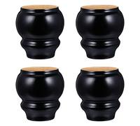 Juego de 4 patas de madera maciza de repuesto para sofá, tocador, mueble de TV, patas negras para silla, estantería, sofá biplaza, tocador, kit de patas de madera para decoración del hogar
