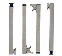 Juego de 4 patas de mesa ajustables de acero inoxidable, patas cuadradas plegables para comedor y escritorios, soporte duradero para muebles de cocina, altura de 3 cm a 75 cm, acabado plateado