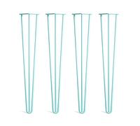 Juego de 4 patas de mesa de acero de 26 pulgadas para escritorio, mesa de comedor, resistente, moderno, estilo industrial, proyecto de muebles de bricolaje, color azul claro