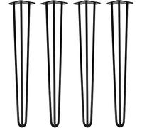 Juego de 4 Patas de Mesa de Acero Negro de 24 Pulgadas, Resistentes, de Estilo Industrial, Ideales para proyectos de Bricolaje de escritorios y mesas de Comedor.