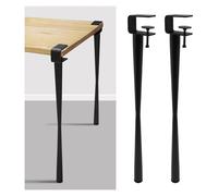 Juego de 4 patas de mesa de metal con abrazaderas de escritorio de hierro extraíbles en forma de F for muebles de mesa de centro y consola de bricolaje, diseño sin perforaciones(Black,71cm(28in))