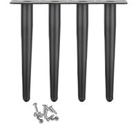 Juego de 4 patas de mesa de metal para muebles, de hierro forjado, conos rectos y oblicuos, 8 pulgadas de altura