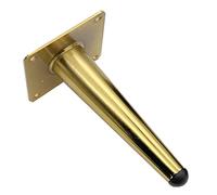 Juego de 4 patas de mesa doradas de mediados de siglo, patas de repuesto para sofá, mesa de café y armarios de TV, diseño cónico oblicuo alto, 25 cm, inclinadas, modernas, acabado dorado, patas de