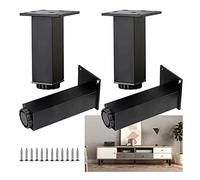 Juego de 4 patas de metal ajustables negras para muebles de 6 cm, 8 cm, 10 cm, 12 cm, 15 cm, 18 cm, 20 cm, 25 cm, 10 30 cm, 12 35 cm, 14 40 cm, 16 patas de repuesto para sofá, escritorio y armario