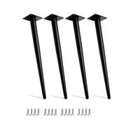 Juego de 4 patas de metal ajustables para muebles, 55 cm, color negro, para mesa, escritorio, silla, sofá, armario, cama, diseño resistente y elegante.