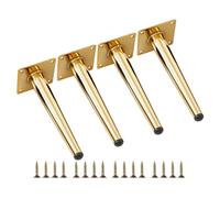 Juego de 4 patas de metal cónicas doradas para muebles, patas de repuesto de 10 cm para sofá, sofá y sillón, elegante soporte de bricolaje para decoración moderna del hogar