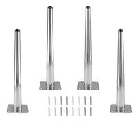 Juego de 4 patas de metal cromado para muebles, 30,5 cm, forma de cono para sofá, armario, mesa, silla, armario, otomana, proyectos de bricolaje y elegantes patas de muebles