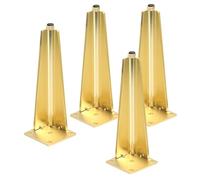Juego de 4 patas de metal de repuesto para muebles, patas de esquina doradas para sofá, cama, mesa de café, piezas de armario de TV, 30 cm, color dorado