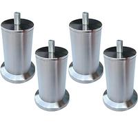 Juego de 4 patas de metal para muebles, de acero inoxidable, patas de soporte de repuesto con tornillos M8 para cama, mesa de café, mueble de TV, otomano, color plateado (25 cm)