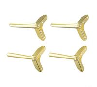 Juego de 4 patas de metal para muebles, para sofá, cama, armario, mesa de café, silla, escritorio, acabado dorado y negro, 8/10/12/15 cm de altura, 1 deslizador de silla, estilo retro (dorado 15 cm)