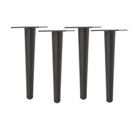 Juego de 4 patas de metal rectas negras de repuesto para mesas de café, sofás, armarios de TV y armarios de baño, capacidad de 1000 kg, 25 cm de altura.
