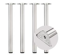 Juego de 4 patas de metal redondas ajustables para mesas de café, armarios, barras y barras de desayuno, 110 cm de altura, patas de muebles de estilo industrial