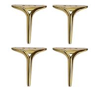 Juego de 4 patas de repuesto de hierro con patas de sofá de diamante de metal triangular con tornillos(Gold,12cm/4.7in)