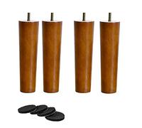 Juego de 4 patas de sofá de madera de nogal de 27.5 pulgadas, pernos M8, patas de repuesto de madera maciza para armario, silla, sofá, tocador, mesa de café, accesorios de hardware