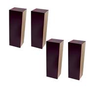 Juego de 4 patas de sofá de madera, patas de repuesto en forma de L para sofá, tocador, mesa, 5 cm, madera roja con elegantes accesorios de piel para mejorar la decoración de muebles