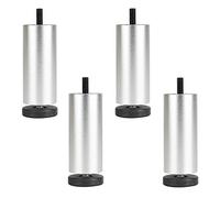 Juego de 4 patas de sofá M8 ajustables de aluminio plateado, patas de repuesto para armarios, bancos, mesas de café, accesorios de piel duraderos