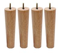 Juego de 4 patas modernas de roble de mediados de siglo para escritorio, armario, silla, mesa de centro, fácil de instalar, con pernos M10, 19.7 pulgadas de altura, color madera, elegante