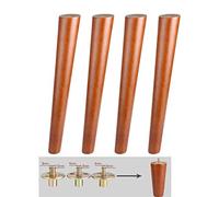 Juego de 4 patas para muebles, madera de caucho macizo, altura ajustable de 8 a 80 cm, agujeros preperforados M6 M8 M10 para sofá, cama, armario, mesa, taburete, 30 cm