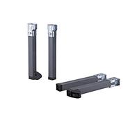 Juego de 4 Patas Somier con Abrazadera - 2 Patas Delanteras con Rueda y 2 Patas Traseras con Taco Fijo - 3x3x32 cm - Cuens