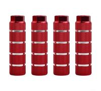Juego de 4 pedales de bicicleta antideslizantes de aleación de aluminio con tornillos de montaje y herramientas para instalación (rojo)