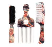 Juego de 4 peines de pelo con diseño único, peine de dientes de metal, peine de horquilla para peluquería y peinado