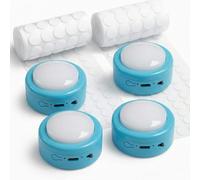 Juego de 4 pequeños botones de grabación de voz, grabadora de perro y gato para comunicación animal, zumbador azul para entrenamiento de mascotas, juego de inicio de grabación y reproducción