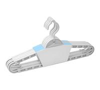 Juego de 4 perchas extensibles, perchas giratorias que ahorran espacio para uso en interiores y exteriores, color gris