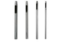 Juego de 4 perforadores huecos para cuero, redondos, 2,5 mm, 3 mm, 3,5 mm, 4 mm, herramienta manual de acero 45# para juntas, plástico, goma, vinilo, lienzo, cinchas, chaquetas, bolsas