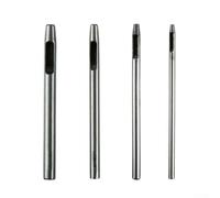 Juego de 4 perforadores huecos para cuero, redondos de 2,5 mm, 3 mm, 3,5 mm, 4 mm, herramientas manuales para juntas, plástico, goma, vinilo, compatible con manualidades de cuero, bolsos, chaquetas