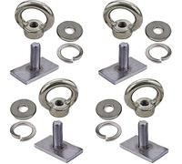 Juego de 4 pernos de ojo resistentes de acero inoxidable - Tuercas de ojo M8, ojales de amarre para sujetar su cordón elástico o cuerdas de anclaje, kit de anclaje