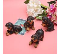 Juego de 4 Piezas de Adorables Adornos de Escultura de Estatua de Cachorro, Hechos de Resina Sintética Resistente Al Agua y a la Decoloración para Decoración Interior y Exterior,