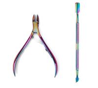 Juego de 4 piezas de cortaúñas profesional de acero inoxidable, tijeras, alicates, quitacutículas, cuchillo de empuje, juego de manicura para el cuidado de las uñas, 15, BH01