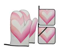 Juego de 4 piezas de impresión AKGFFDS Big Love con forro suave y aislamiento grueso para cocinar en la cocina y barbacoa al aire libre