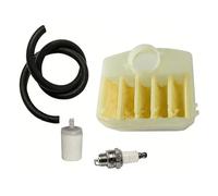 Juego de 4 piezas de mantenimiento para motosierra Husqvarna 340 345 346XP 350 351 353 - Recambio 537024003 Filtro de aire, bujía y manguera de gasolina - Resistente al polvo para sierras de motor