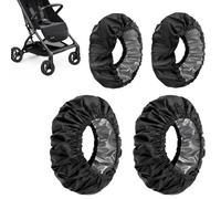 Juego de 4 piezas de protección para cochecito de bebé, accesorios para cochecito, 2 grandes y 2 pequeños neumáticos para cochecito de bebé, resistentes al agua y a la suciedad, aptos para accesorios
