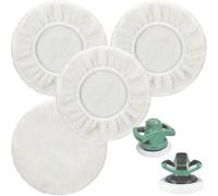 Juego de 4 piezas de pulido de coche con almohadillas de microfibra (12 - 15 cm) - abrillantador sin arañazos para pintura, moto y muebles de madera, universal, compatible con máquinas pulidoras de