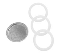 Juego de 4 piezas de repuesto for cafetera Moka Bialetti con 3 juntas de silicona y 1 filtro for cafetera espresso.(9 cup)