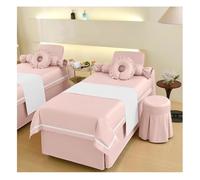 Juego De 4 Piezas De Ropa De Cama para Spa, Cubrecama Con Orificio para Reposacabezas Faldón Elástico para Salones De Belleza Y Salas De Fumigación(Multi-colored/E,190x70x55 cm)