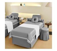Juego De 4 Piezas De Ropa De Cama para Spa, Cubrecama Con Orificio para Reposacabezas Faldón Elástico para Salones De Belleza Y Salas De Fumigación(Multi-colored/A,190x70x55 cm)