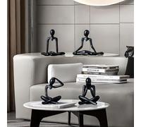 Juego de 4 piezas decorativas abstractas de estatua de hombre | Artículos de decoración del hogar | Pieza de arte moderno de PVC de alta calidad para decoración del hogar, sala de estar, dormitorio