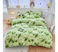 Juego de 4 piezas, diseño de dibujos animados de chica anime y agradable , ideal para el dormitorio principal y la habitación de invitados, no relleno de almohada ni edredón