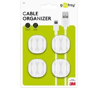 Juego de 4 piezas para organizar y fijar cables extraíble color blanc