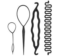 Juego de 4 Piezas para Peinado, Herramienta Mágica para Hacer Moños y Trenzas, Accesorios para de Caballo, Topsy Tail