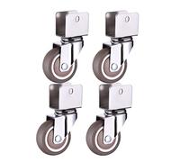 Juego de 4 piezas Ruedas Giratorias,Caucho Muebles Ruedas Girar con Soporte Tipo U,rueda universal con freno Rueda para Cunas(Color:16mm,Size:1.25in)